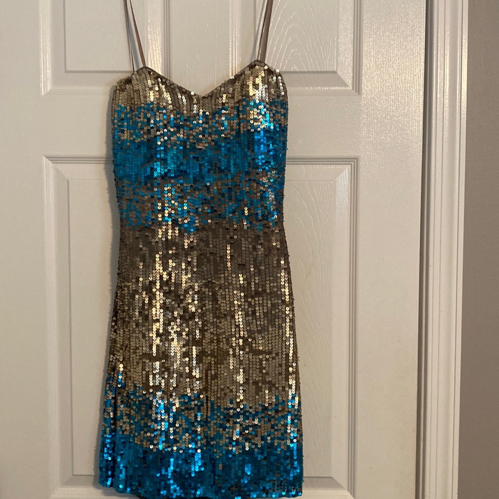 Sequin strapless mini dress